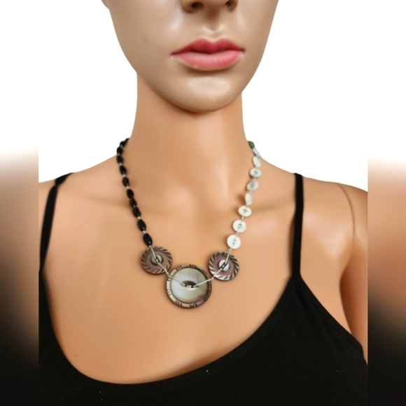 Beads & Buttons Folk Art Necklace - Picture 1 of 6